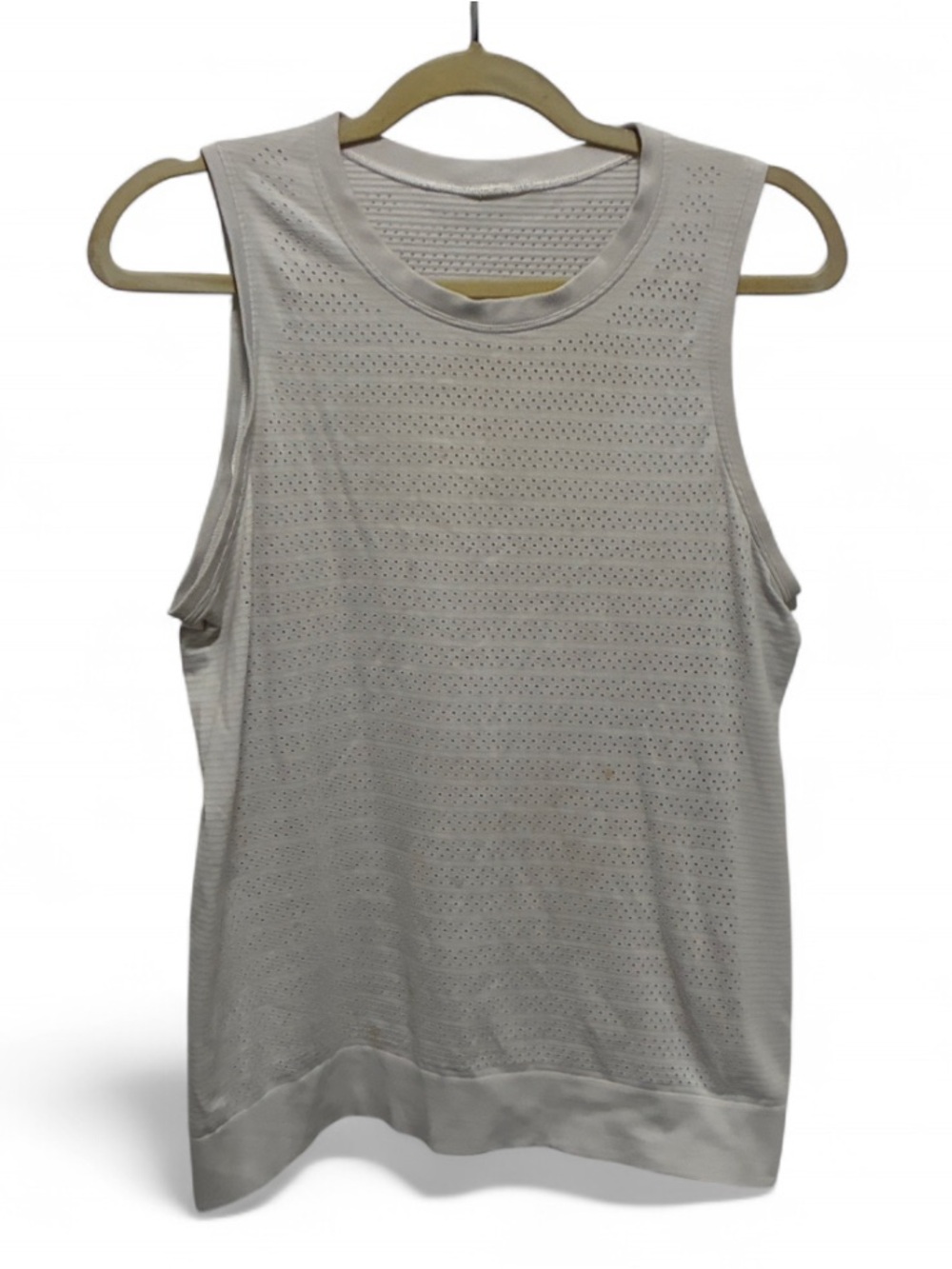 Lululemon Gray White Perforated Mesh Muscle Tank Top